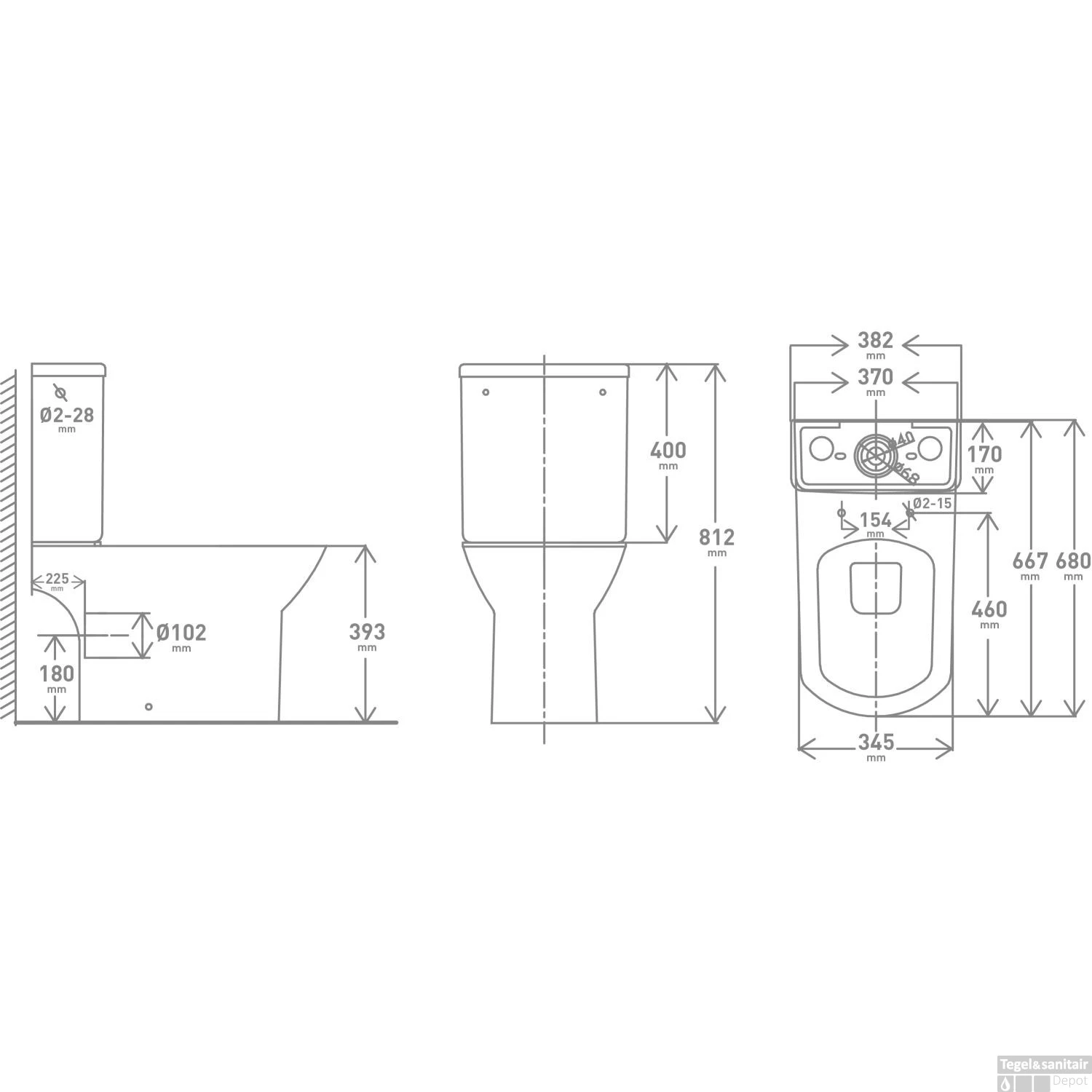 Duoblok VM Go Ike Rimless (inclusief Reservoir En Zitting) PK 4 Duoblok VM Go Ike Rimless (inclusief Reservoir En Zitting) PK - Afbeelding 2