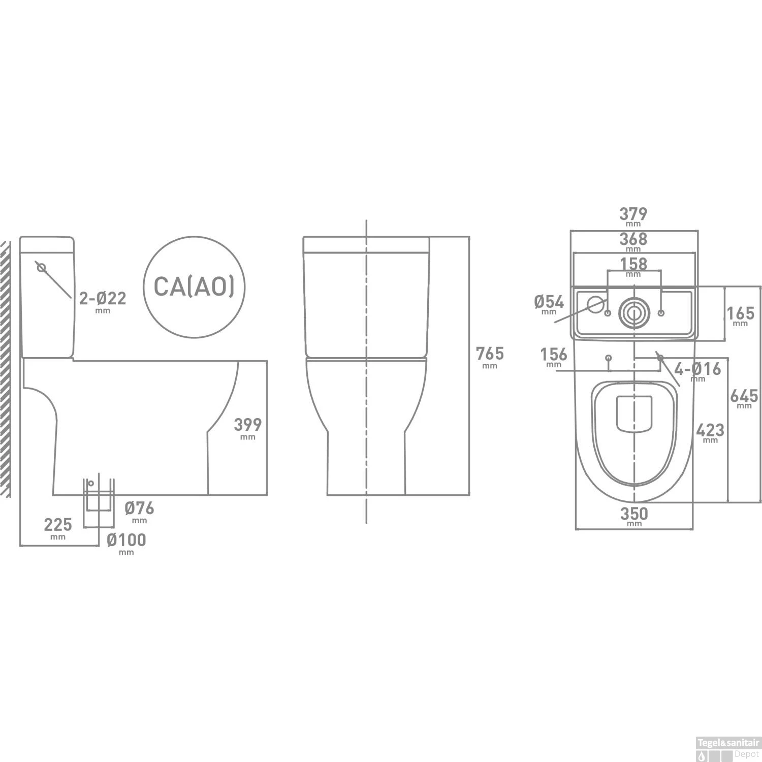 Duoblok VM Go Gustav Rimless (inclusief Reservoir En Zitting) AO 4 Duoblok VM Go Gustav Rimless (inclusief Reservoir En Zitting) AO - Afbeelding 2