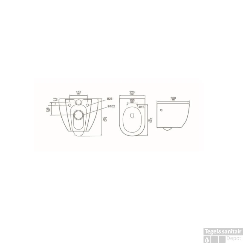 Wandcloset Aquaflow Zonder Spoelrand Met Soft-close Take-off Design Zitting 5 Wandcloset Aquaflow Zonder Spoelrand Met Soft-close Take-off Design Zitting - Afbeelding 3