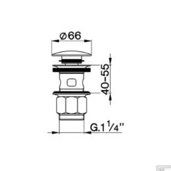 Clickwaste Salenzi Giro Gegalvaniseerd Messing Zwart Chroom ø66 Mm -Geberiter Meubels Geschaft 15aj15 tech 1 1