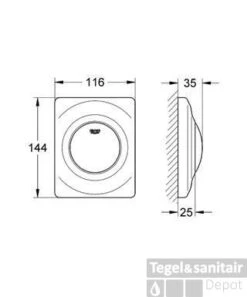 Grohe Surf Urinoir Bedieningsplaat Wit -Geberiter Meubels Geschaft 23998