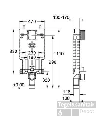 Grohe Uniset Wc Element 4 Grohe Uniset Wc Element - Afbeelding 2