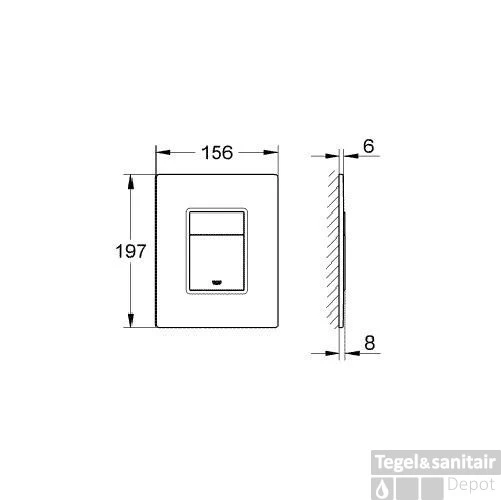 Grohe Skate Cosmopolitan Bedieningsplaat Tweeknops Frontbediening Glas Moonwhite 4 Grohe Skate Cosmopolitan Bedieningsplaat Tweeknops Frontbediening Glas Moonwhite - Afbeelding 2