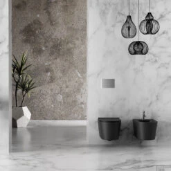 Wandcloset Randloos Civita Black 50cm Keramiek Mat Zwart (Excl. Zitting) -Geberiter Meubels Geschaft 2ac8mzw0 ambiance 2