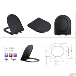 Wandcloset BWS Zuko 48cm Mat Zwart Met Softclose Zitting -Geberiter Meubels Geschaft 32.4642 tekening 2 1