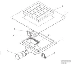 RVS Doucheput 20x20cm. Met Flens / 3de Generatie -Geberiter Meubels Geschaft 33.4210 1 1