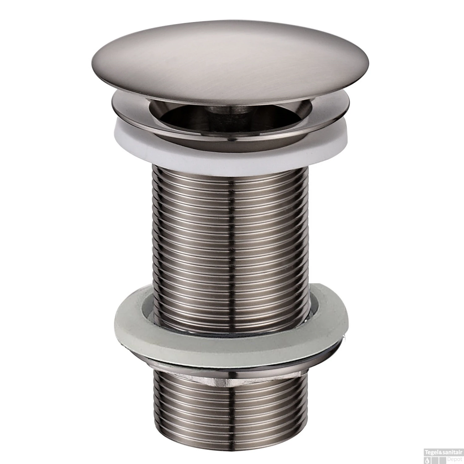 Vaste Waste Wiesbaden Caral Verlengd 5/4" Geborsteld Staal 3 Vaste Waste Wiesbaden Caral Verlengd 5/4" Geborsteld Staal