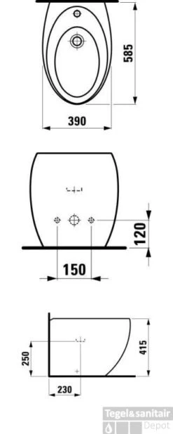 Laufen Alessi One Bidet Lcc Wit -Geberiter Meubels Geschaft 33714