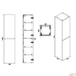 Hoge Kast 160 Cm Wiesbaden Vision 160x35x35 Wit (2 Deuren) 7 Hoge Kast 160 Cm Wiesbaden Vision 160x35x35 Wit (2 Deuren) -Geberiter Meubels Geschaft 38.3930 1