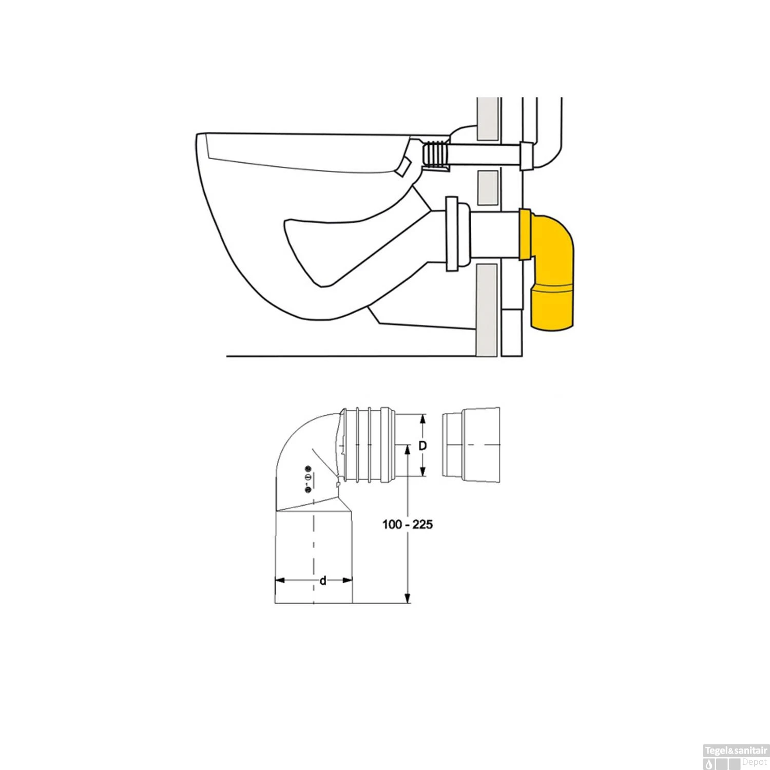 PE Aansluitbocht 90-110 Mm 4 PE Aansluitbocht 90-110 Mm - Afbeelding 2