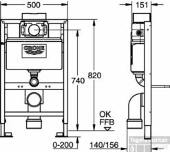 Grohe Rapid Sl Wc Element Laag 0,82mtr. -Geberiter Meubels Geschaft 38272