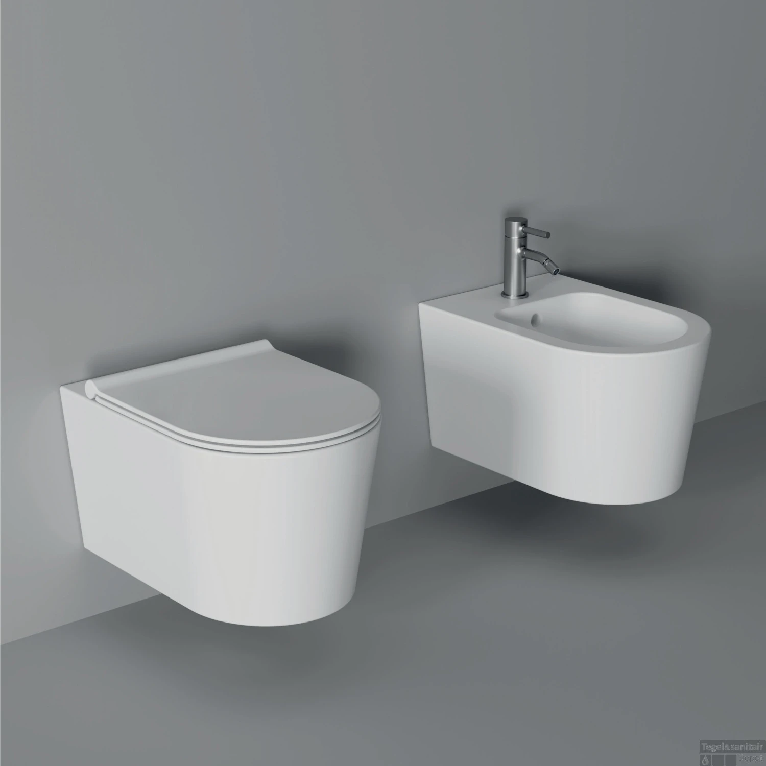 Bidet Salenzi Form Square Glanzend Wit (exclusief Kraan) - Afbeelding 2