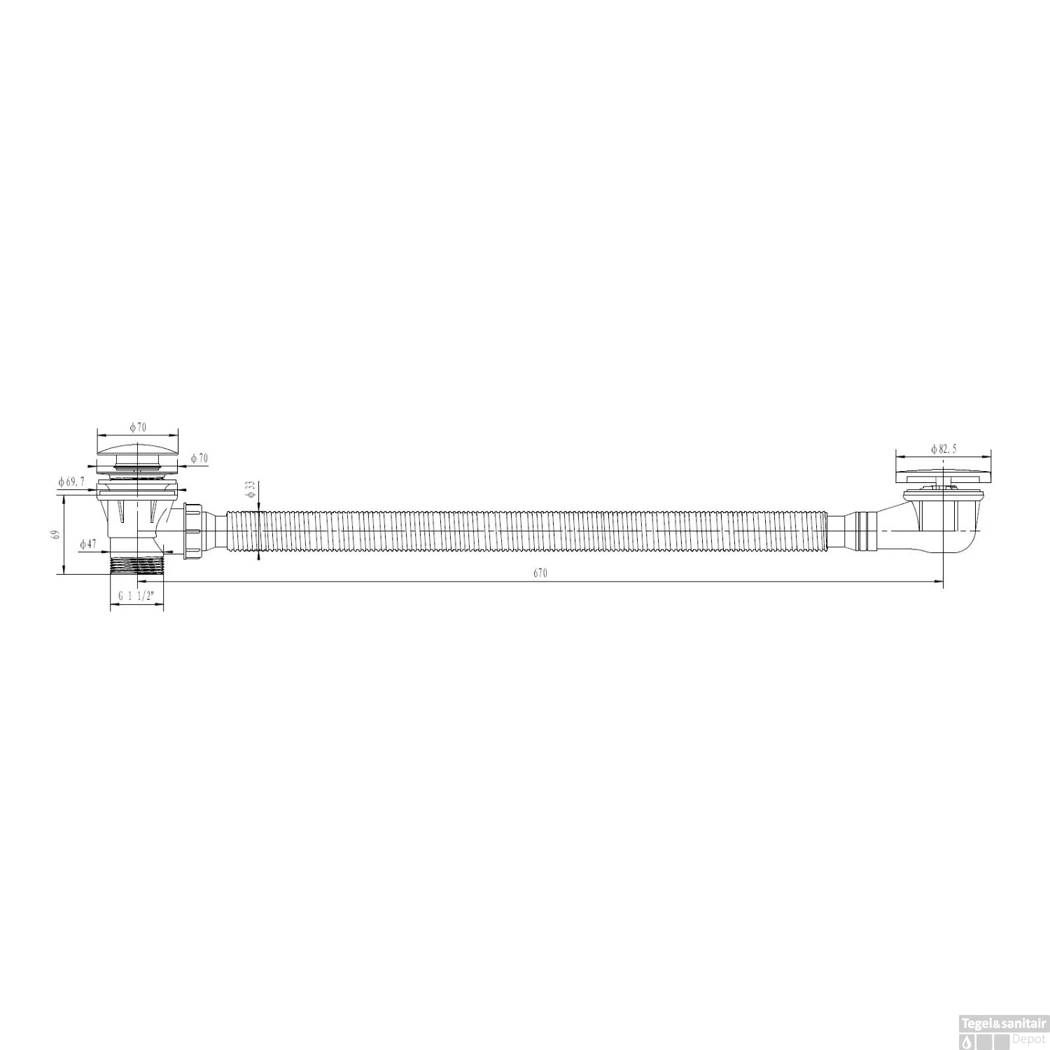 Badafvoer Best Design Vazia-Nero Overloopcombinatie Mat Zwart 4 Badafvoer Best Design Vazia-Nero Overloopcombinatie Mat Zwart - Afbeelding 2