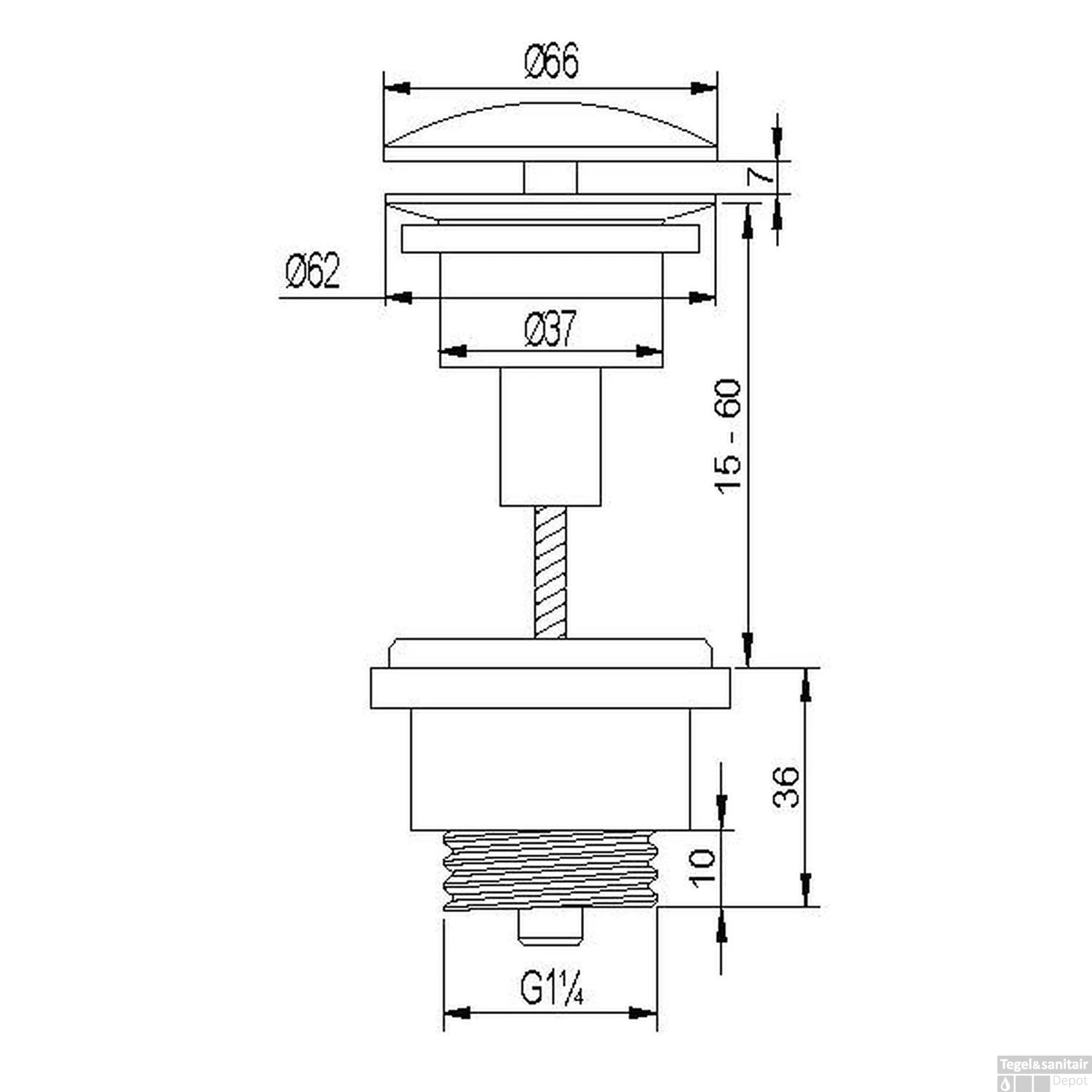 Waste Brauer Brushed Edition Always Open Geborsteld RVS - Afbeelding 2