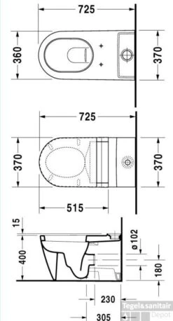 Duravit Starck 2 Duobloccloset Pk Voor Vario Set Wondergliss Wit -Geberiter Meubels Geschaft 69765