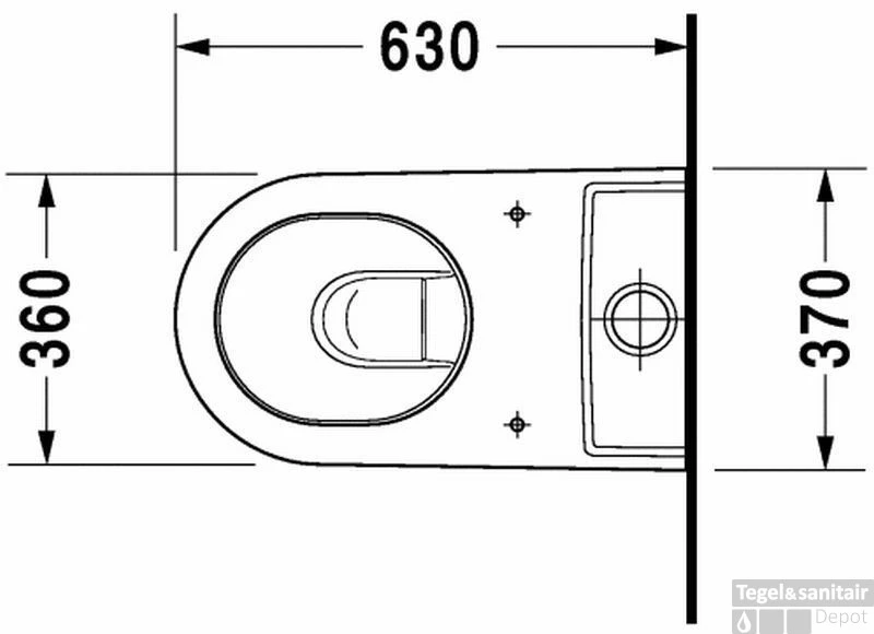 Duravit Starck 2 Duobloccloset 37x63 Cm. Wondergliss Wit 5 Duravit Starck 2 Duobloccloset 37x63 Cm. Wondergliss Wit - Afbeelding 3