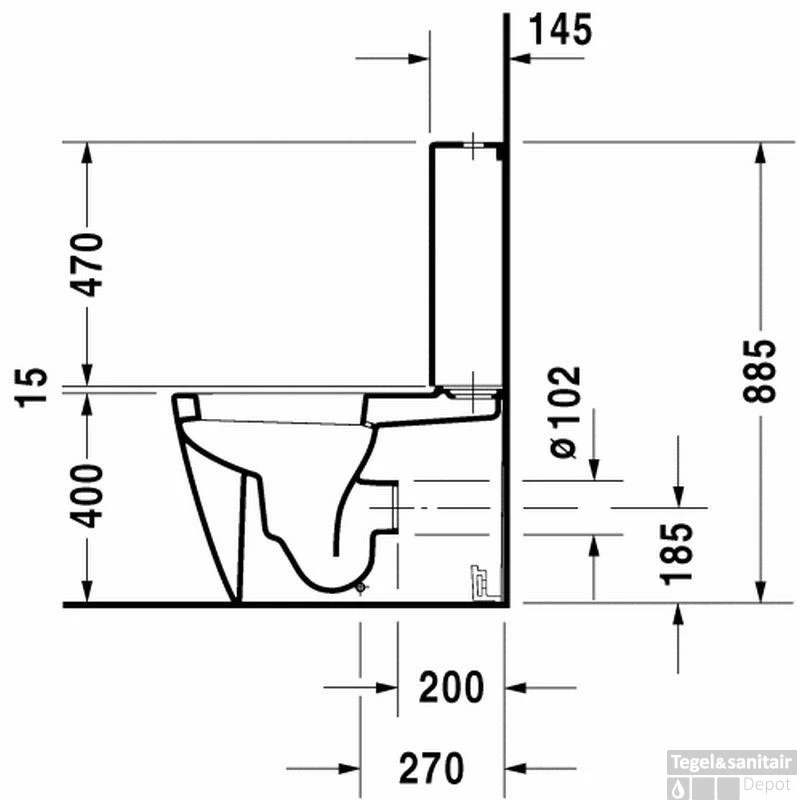 Duravit Starck 2 Duobloccloset 37x63 Cm. Wondergliss Wit 6 Duravit Starck 2 Duobloccloset 37x63 Cm. Wondergliss Wit - Afbeelding 4