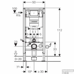 Geberit Duofix Omega Inbouwreservoir H112 Front/planchetbediening -Geberiter Meubels Geschaft 77515