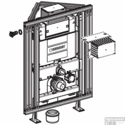 Geberit Gis Easy Omega Inbouwreservoir H90xb70 Front/planchetbed.