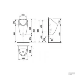 Urinoir Met Boveninlaat Jika Euroline Keramiek 53.5x30.5x34 Cm Wit -Geberiter Meubels Geschaft 8.4306.0.000.000.1 1 1