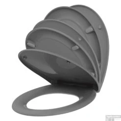 Toiletzitting Allibert Fally 37,5x44,8x5,2 Antraciet Grijs Soft-Close -Geberiter Meubels Geschaft 818430 2