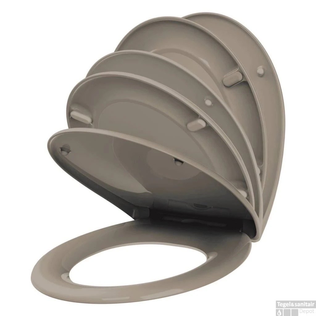 Wc-Zitting Allibert Fally Taupe Soft-Close 5 Wc-Zitting Allibert Fally Taupe Soft-Close - Afbeelding 3