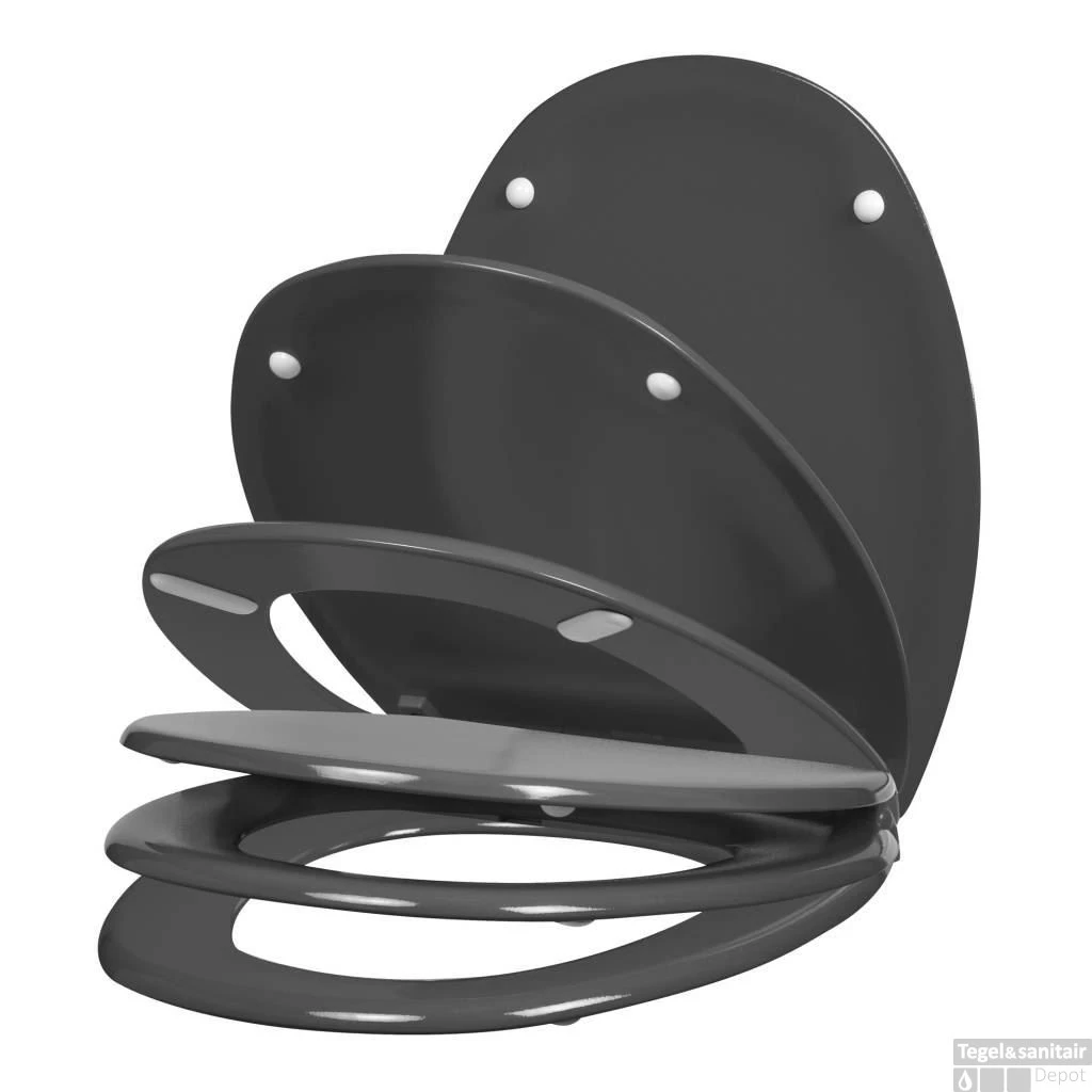 Wc-Zitting Allibert Serenity² Antraciet Grijs Soft-Close 3 Wc-Zitting Allibert Serenity² Antraciet Grijs Soft-Close