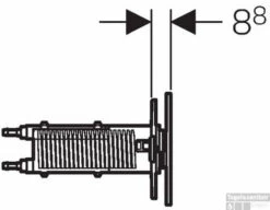 Geberit Omega70 Bedieningsplaat Voor Reservoir 12 Cm. Glas Wit-aluminium -Geberiter Meubels Geschaft 82696