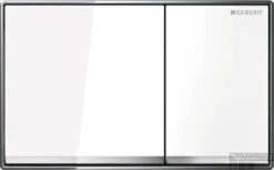 Geberit Omega 60 Bedieningsplaat 2-knops Frontbediening Glas Wit-aluminium