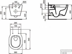 Ideal Standard Connect Wandcloset 54 Cm. Randloos Idealplus Wit -Geberiter Meubels Geschaft 85181