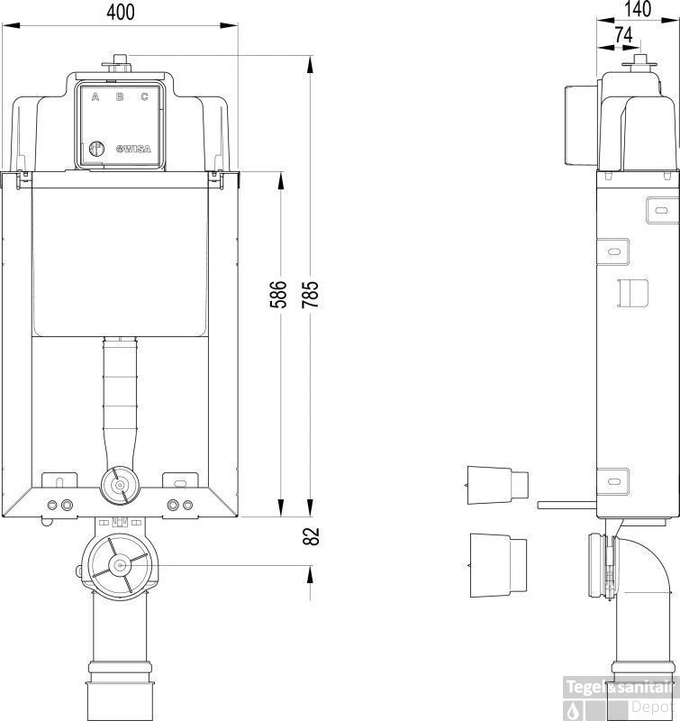 Wisa Mont Inbouw Reservoir Xs Voor Frontbediening 4 Wisa Mont Inbouw Reservoir Xs Voor Frontbediening - Afbeelding 2