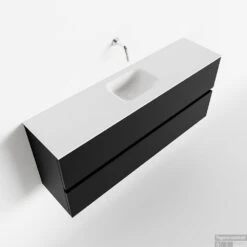 MONDIAZ ADA 120cm Toiletmeubel Urban. LEX Wastafel Talc Midden Zonder Kraangat