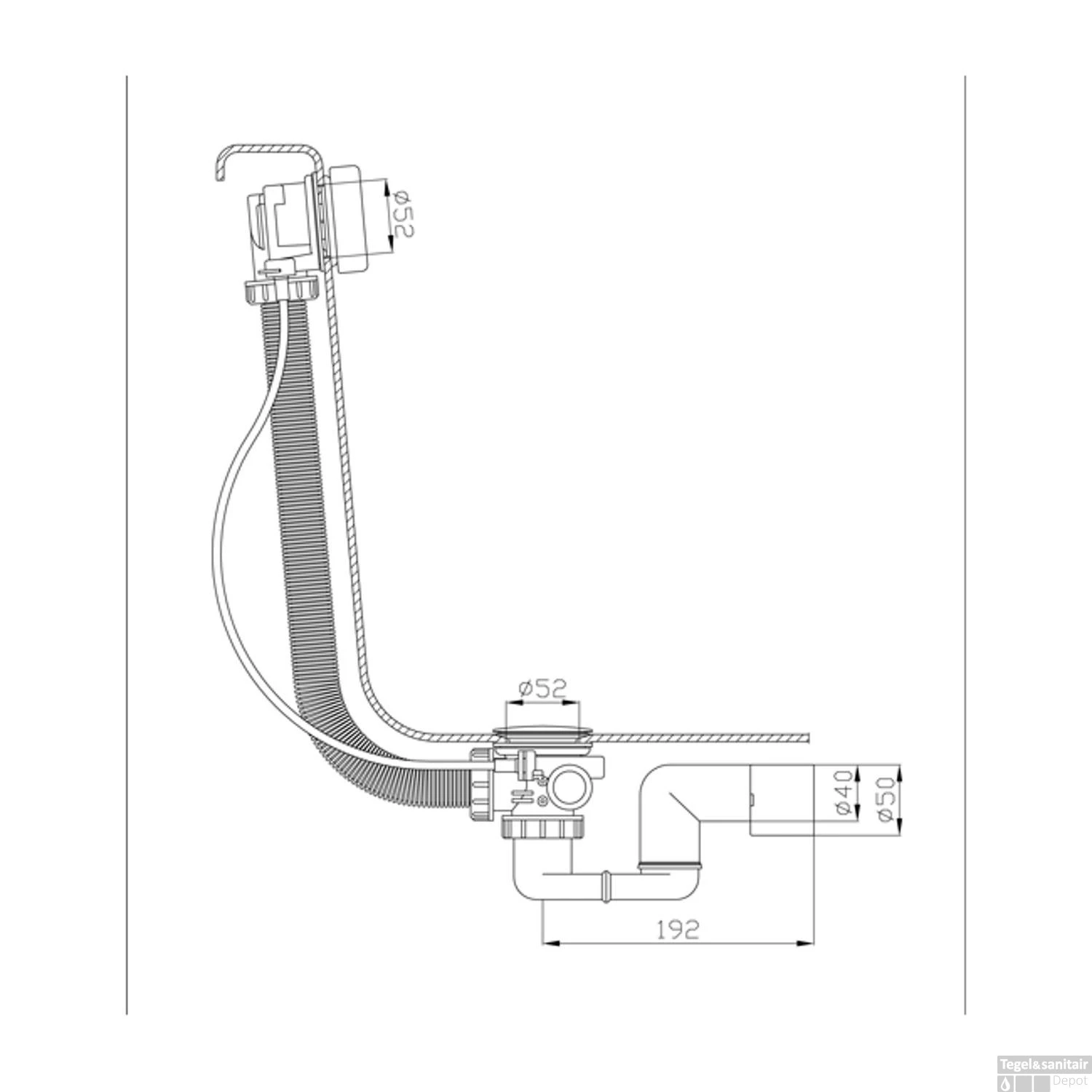 Badafvoer-overloopcombinatie Xenz Inox (RVS Look) 5 Badafvoer-overloopcombinatie Xenz Inox (RVS Look) - Afbeelding 3