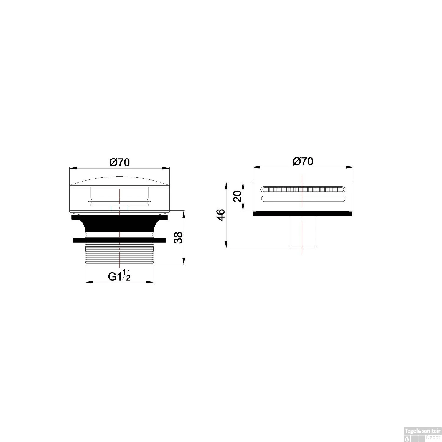 Badafvoerplug Set Boss & Wessing Tbv Badoverloopcombinatie Met Vulfunctie Rond Chroom 4 Badafvoerplug Set Boss & Wessing Tbv Badoverloopcombinatie Met Vulfunctie Rond Chroom - Afbeelding 2