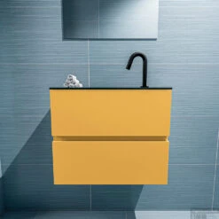 MONDIAZ ADA 60cm Toiletmeubel Ocher. LEX Wastafel Urban Midden 1 Kraangat 10 MONDIAZ ADA 60cm Toiletmeubel Ocher. LEX Wastafel Urban Midden 1 Kraangat -Geberiter Meubels Geschaft badkamermeubel ada ocher model lex urban front 0007