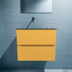 MONDIAZ ADA 60cm Toiletmeubel Ocher. LEX Wastafel Urban Links Zonder Kraangat -Geberiter Meubels Geschaft badkamermeubel ada ocher model lex urban front 0010