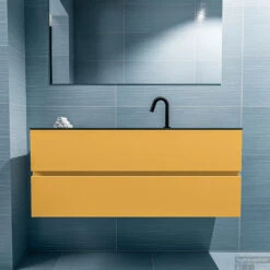 MONDIAZ ADA 120cm Toiletmeubel Ocher. LEX Wastafel Urban Midden 1 Kraangat -Geberiter Meubels Geschaft badkamermeubel ada ocher model lex urban front 0025