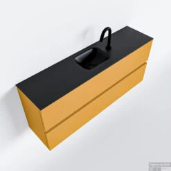 MONDIAZ ADA 120cm Toiletmeubel Ocher. LEX Wastafel Urban Midden 1 Kraangat