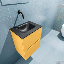 MONDIAZ ADA 40cm Toiletmeubel Ocher. LEX Wastafel Urban Midden Zonder Kraangat -Geberiter Meubels Geschaft badkamermeubel ada ocher model lex urban top 0002