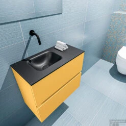 MONDIAZ ADA 60cm Toiletmeubel Ocher. LEX Wastafel Urban Links Zonder Kraangat -Geberiter Meubels Geschaft badkamermeubel ada ocher model lex urban top 0010