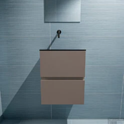 MONDIAZ ADA 40cm Toiletmeubel Smoke. LEX Wastafel Urban Links Zonder Kraangat -Geberiter Meubels Geschaft badkamermeubel ada smoke model lex urban front 0006