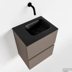 MONDIAZ ADA 40cm Toiletmeubel Smoke. LEX Wastafel Urban Links Zonder Kraangat