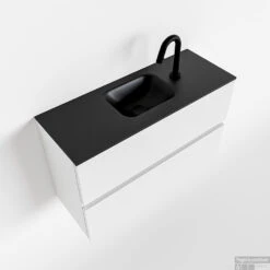 MONDIAZ ADA 80cm Toiletmeubel Talc. LEX Wastafel Urban Midden 1 Kraangat