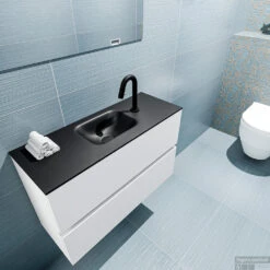 MONDIAZ ADA 80cm Toiletmeubel Talc. LEX Wastafel Urban Midden 1 Kraangat -Geberiter Meubels Geschaft badkamermeubel ada talc model lex urban top 0013