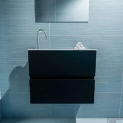 MONDIAZ ADA 60cm Toiletmeubel Urban. LEX Wastafel Talc Links 1 Kraangat -Geberiter Meubels Geschaft badkamermeubel ada urban model lex talc front 00009