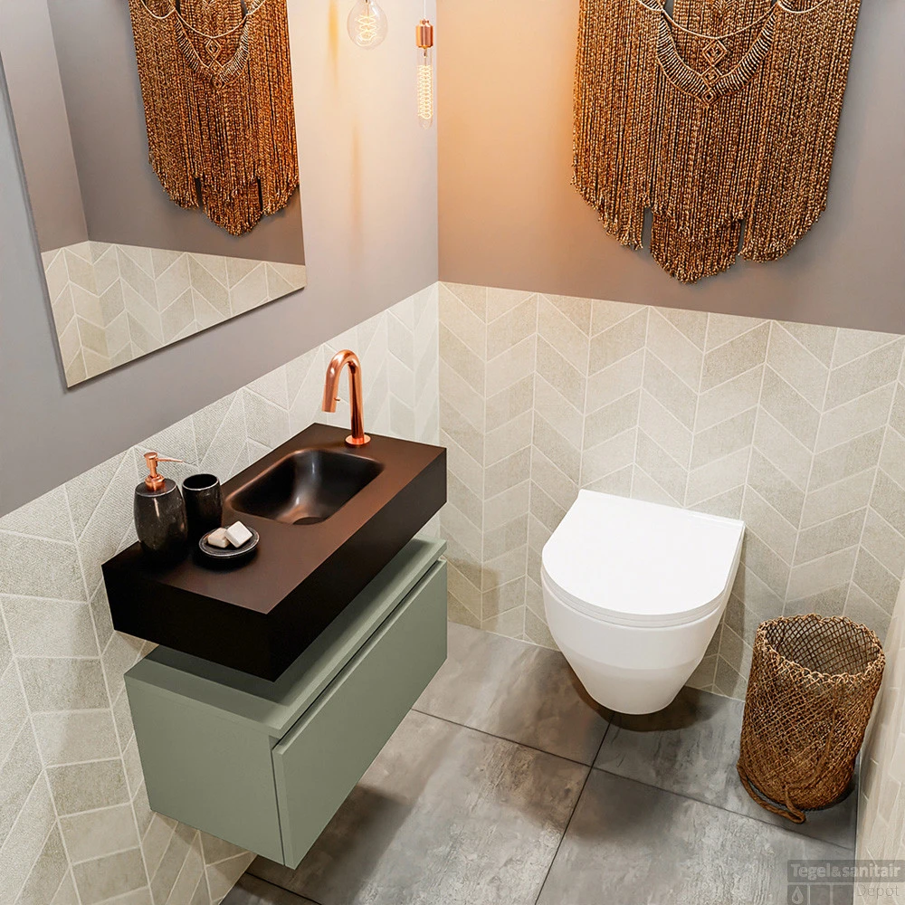 MONDIAZ ANDOR 60cm Toiletmeubel Army. LEX 60cm Wastafel Urban Rechts 1 Kraangat 4 MONDIAZ ANDOR 60cm Toiletmeubel Army. LEX 60cm Wastafel Urban Rechts 1 Kraangat - Afbeelding 2