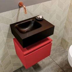 MONDIAZ ANDOR 40cm Toiletmeubel Fire. LEX 40cm Wastafel Urban Links Geen Kraangat -Geberiter Meubels Geschaft badkamermeubel andor fire model lex vrijhangend urban sidetop 0006