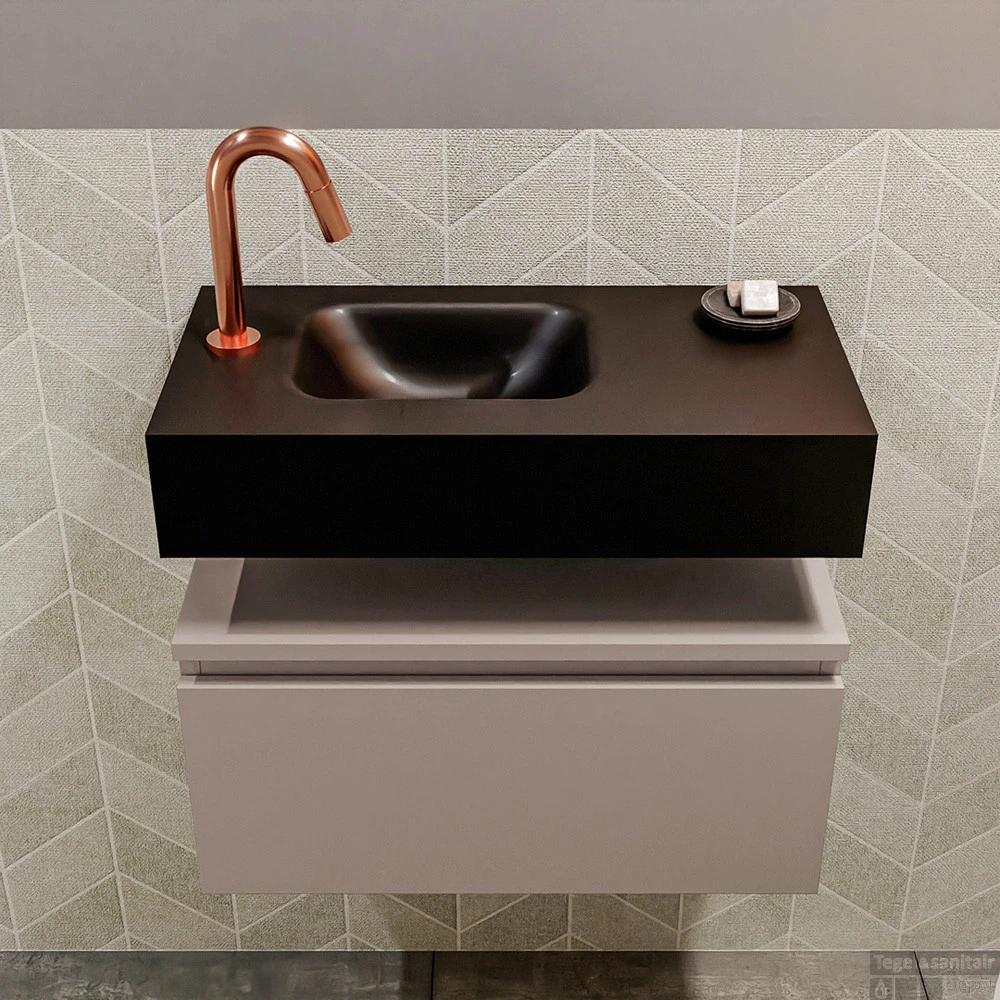 MONDIAZ ANDOR 60cm Toiletmeubel Smoke. LEX 60cm Wastafel Urban Links 1 Kraangat 6 MONDIAZ ANDOR 60cm Toiletmeubel Smoke. LEX 60cm Wastafel Urban Links 1 Kraangat - Afbeelding 4