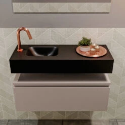 MONDIAZ ANDOR 80cm Toiletmeubel Smoke. LEX 80cm Wastafel Urban Links 1 Kraangat -Geberiter Meubels Geschaft badkamermeubel andor smoke model lex vrijhangend urban front 0015
