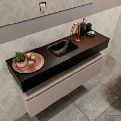 MONDIAZ ANDOR 100cm Toiletmeubel Smoke. LEX 100cm Wastafel Urban Midden 1 Kraangat -Geberiter Meubels Geschaft badkamermeubel andor smoke model lex vrijhangend urban sidetop 0023